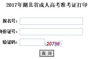 2017年湖北成人高考準(zhǔn)考證打印入口【10月21日已開(kāi)通】2