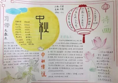 關(guān)于中秋節(jié)小學(xué)生手抄報(bào)簡(jiǎn)單好畫2020