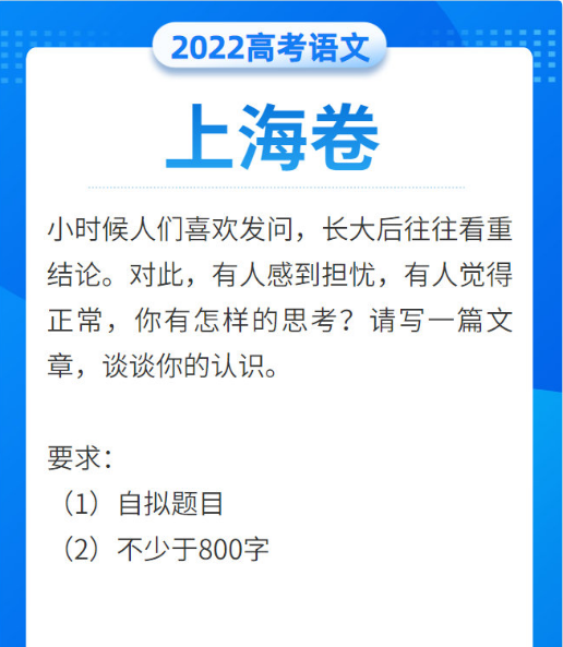 上海高考作文2022最新